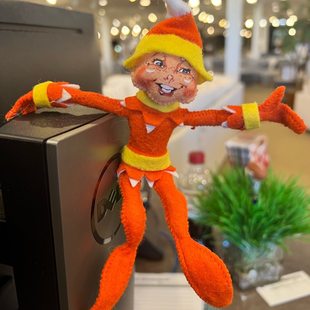 Posable Anna-Lee candy corn figure Halloween
